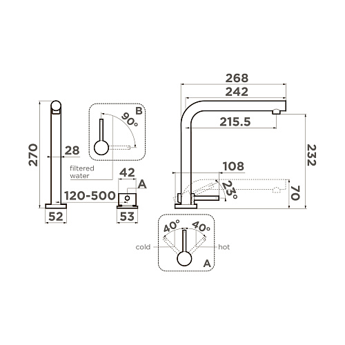 Смеситель Nara 2 Plus