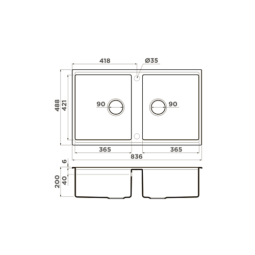 Мойка Kitagawa 83-2-U