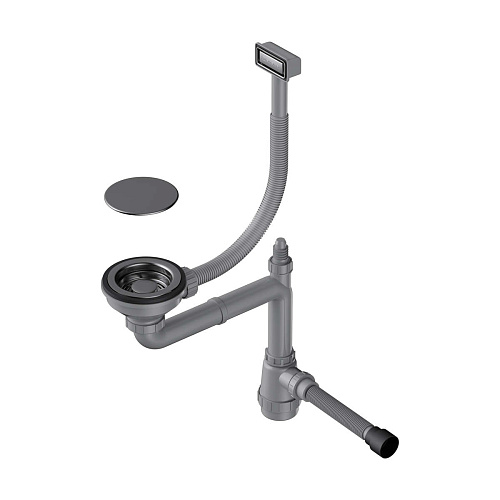 Арматура для 1-чашевых моек WK-1C с прямоугольным переливом и декоративным элементом для корзины